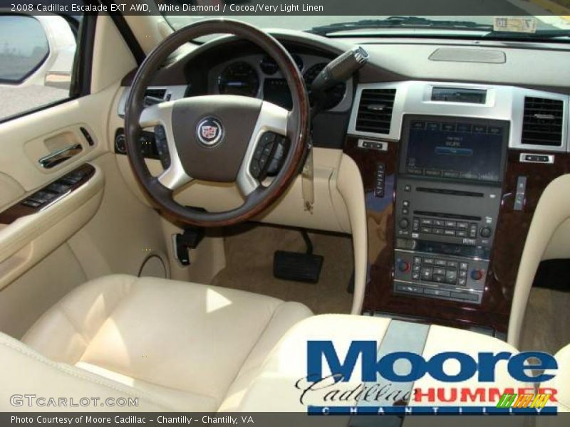 White Diamond / Cocoa/Very Light Linen 2008 Cadillac Escalade EXT AWD