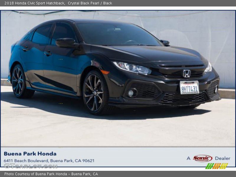 Crystal Black Pearl / Black 2018 Honda Civic Sport Hatchback