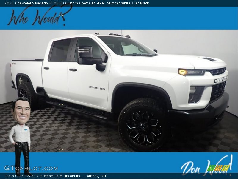 Summit White / Jet Black 2021 Chevrolet Silverado 2500HD Custom Crew Cab 4x4