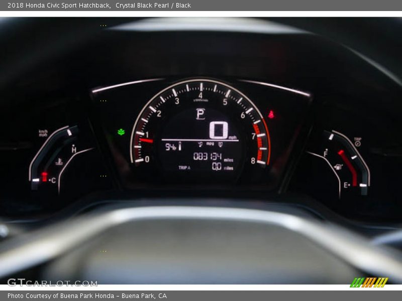 Crystal Black Pearl / Black 2018 Honda Civic Sport Hatchback