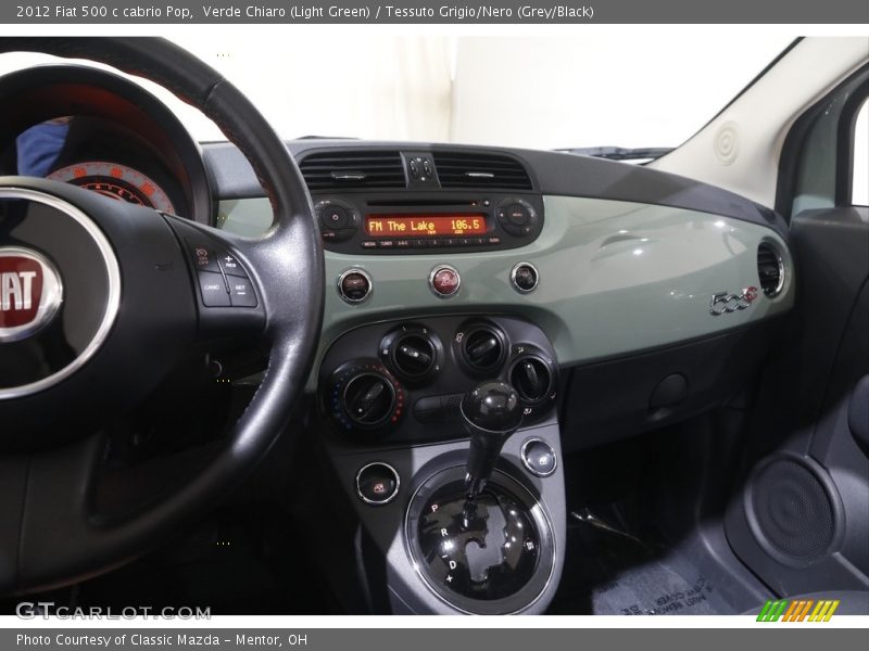 Verde Chiaro (Light Green) / Tessuto Grigio/Nero (Grey/Black) 2012 Fiat 500 c cabrio Pop
