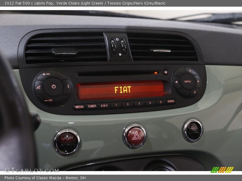 Verde Chiaro (Light Green) / Tessuto Grigio/Nero (Grey/Black) 2012 Fiat 500 c cabrio Pop