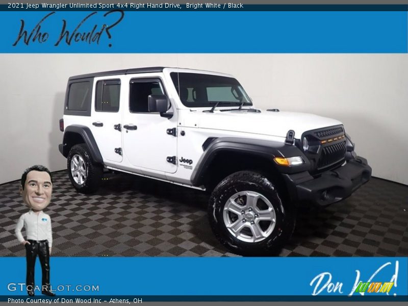 Bright White / Black 2021 Jeep Wrangler Unlimited Sport 4x4 Right Hand Drive