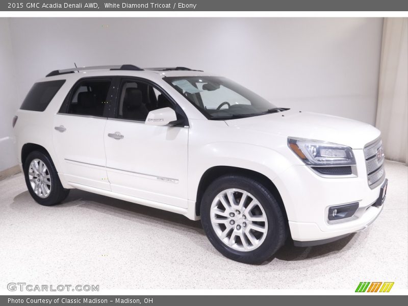 White Diamond Tricoat / Ebony 2015 GMC Acadia Denali AWD