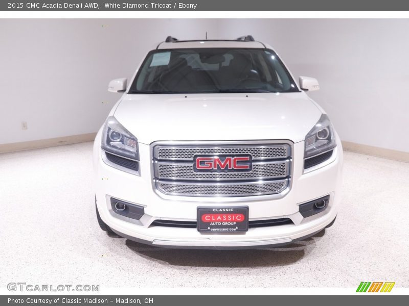 White Diamond Tricoat / Ebony 2015 GMC Acadia Denali AWD