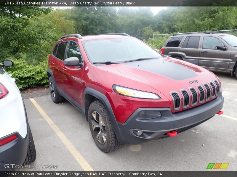 Deep Cherry Red Crystal Pearl / Black 2016 Jeep Cherokee Trailhawk 4x4