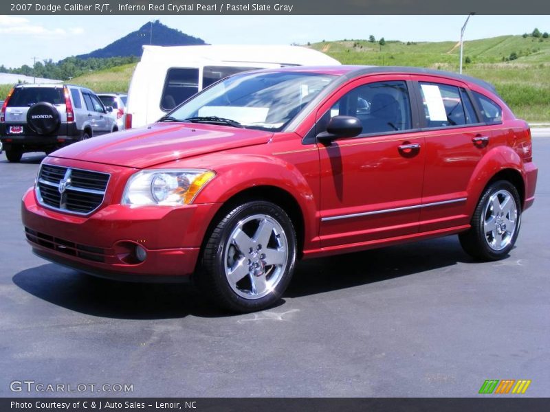 Inferno Red Crystal Pearl / Pastel Slate Gray 2007 Dodge Caliber R/T