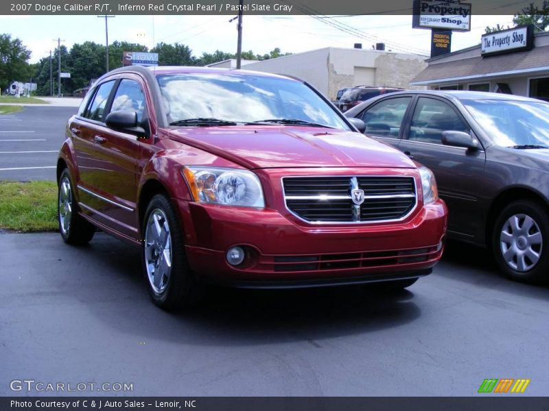 Inferno Red Crystal Pearl / Pastel Slate Gray 2007 Dodge Caliber R/T