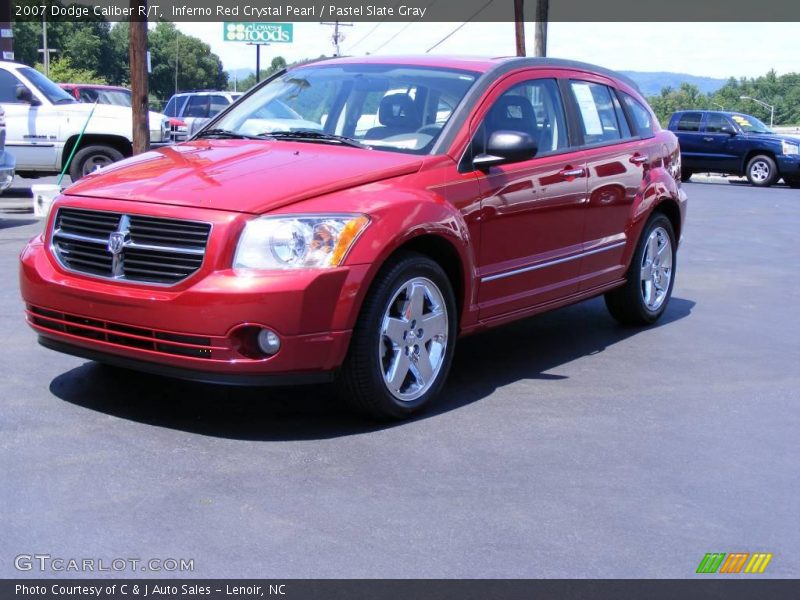 Inferno Red Crystal Pearl / Pastel Slate Gray 2007 Dodge Caliber R/T