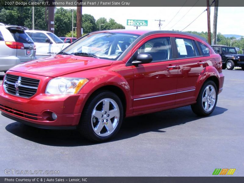 Inferno Red Crystal Pearl / Pastel Slate Gray 2007 Dodge Caliber R/T