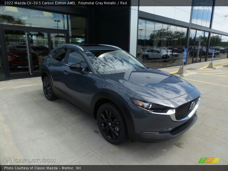 Polymetal Gray Metallic / Red 2022 Mazda CX-30 S Carbon Edition AWD