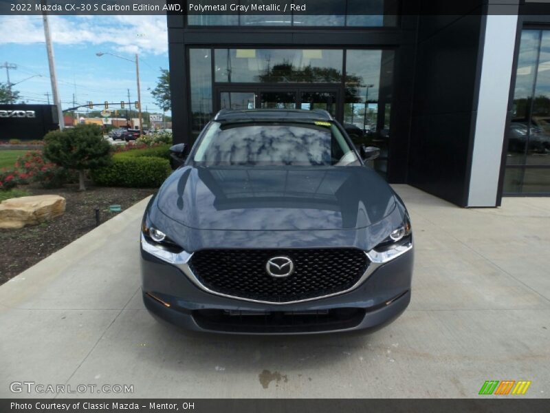 Polymetal Gray Metallic / Red 2022 Mazda CX-30 S Carbon Edition AWD