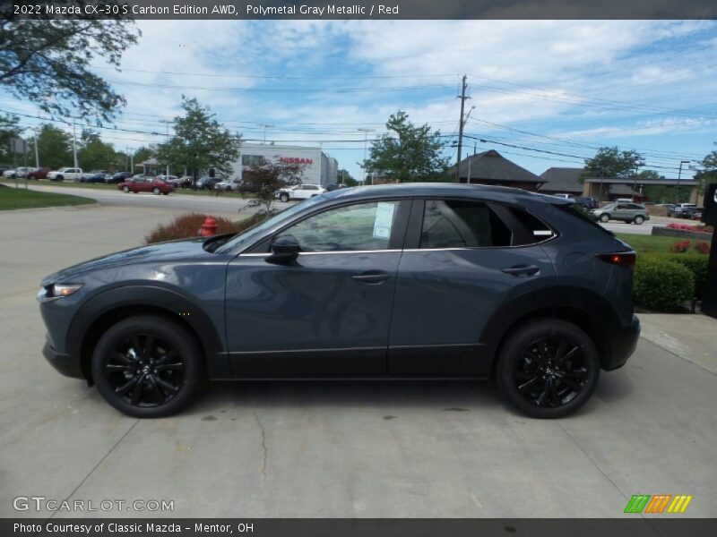 Polymetal Gray Metallic / Red 2022 Mazda CX-30 S Carbon Edition AWD