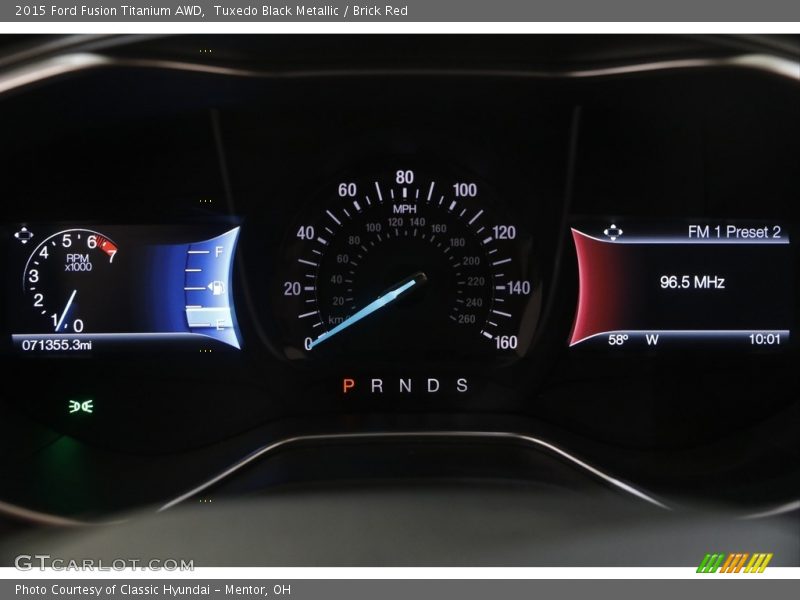 Tuxedo Black Metallic / Brick Red 2015 Ford Fusion Titanium AWD