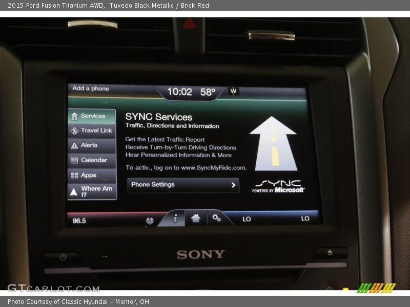 Tuxedo Black Metallic / Brick Red 2015 Ford Fusion Titanium AWD
