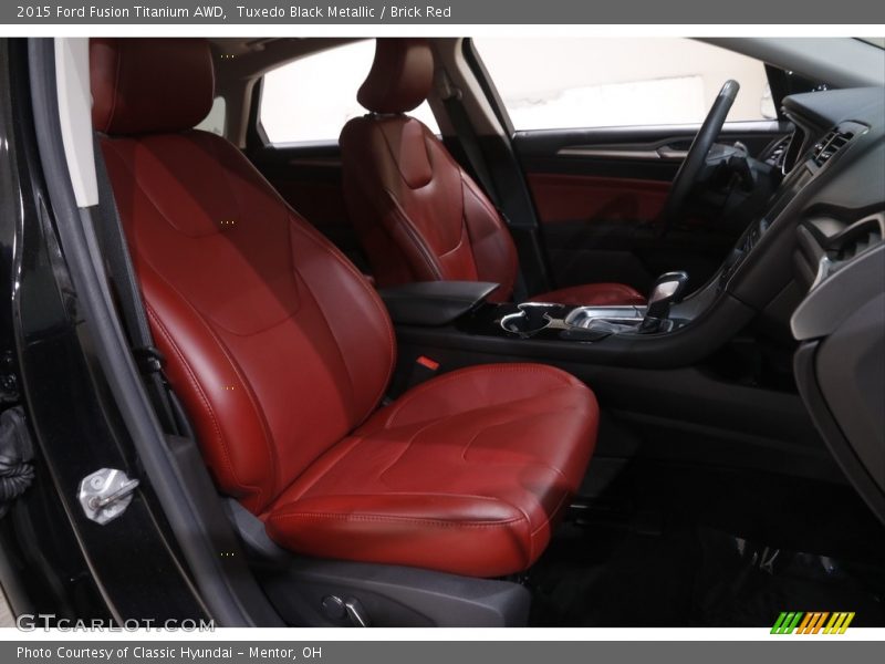 Tuxedo Black Metallic / Brick Red 2015 Ford Fusion Titanium AWD