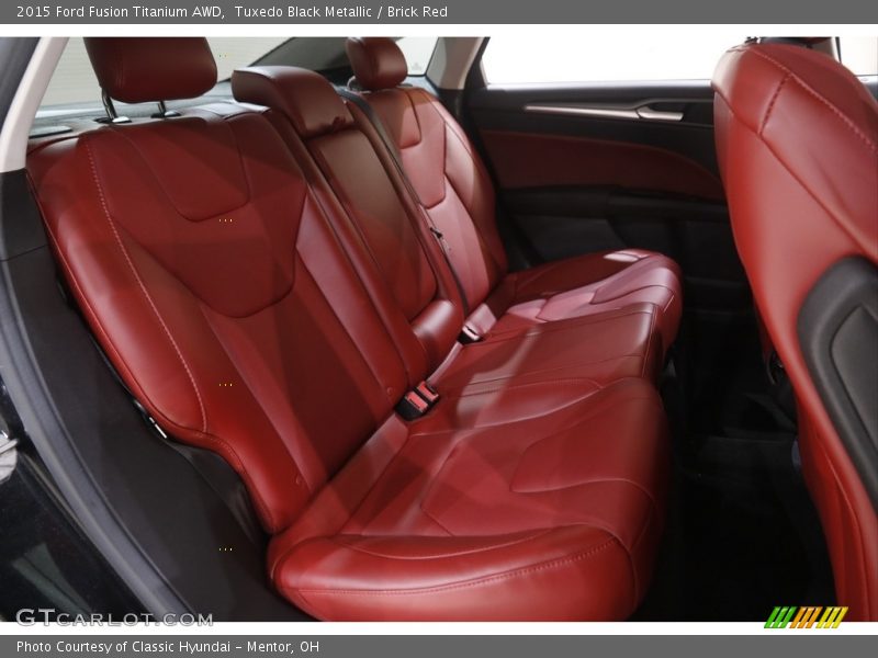 Tuxedo Black Metallic / Brick Red 2015 Ford Fusion Titanium AWD