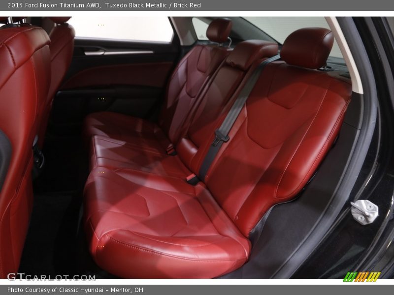 Tuxedo Black Metallic / Brick Red 2015 Ford Fusion Titanium AWD