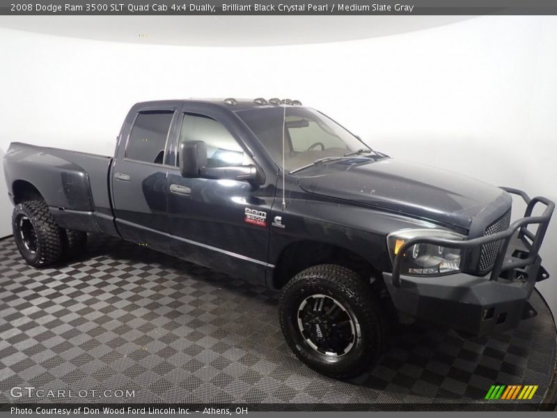 Brilliant Black Crystal Pearl / Medium Slate Gray 2008 Dodge Ram 3500 SLT Quad Cab 4x4 Dually