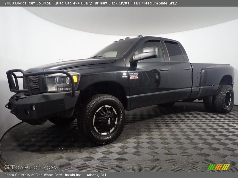 Brilliant Black Crystal Pearl / Medium Slate Gray 2008 Dodge Ram 3500 SLT Quad Cab 4x4 Dually