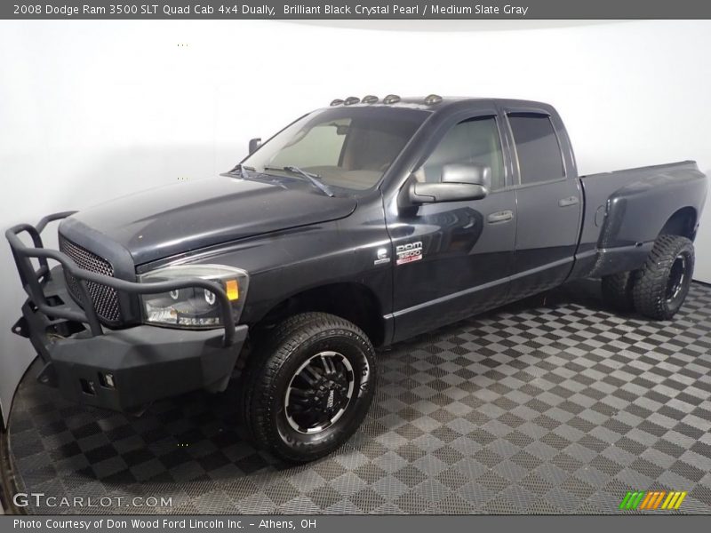 Brilliant Black Crystal Pearl / Medium Slate Gray 2008 Dodge Ram 3500 SLT Quad Cab 4x4 Dually