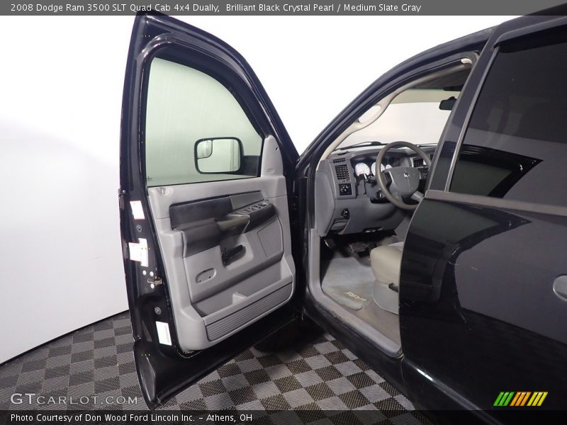 Brilliant Black Crystal Pearl / Medium Slate Gray 2008 Dodge Ram 3500 SLT Quad Cab 4x4 Dually