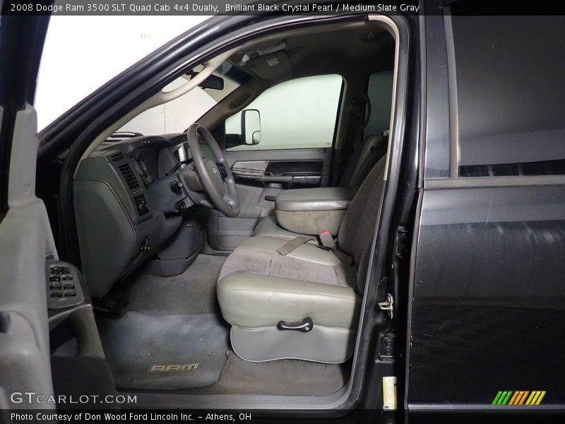Brilliant Black Crystal Pearl / Medium Slate Gray 2008 Dodge Ram 3500 SLT Quad Cab 4x4 Dually