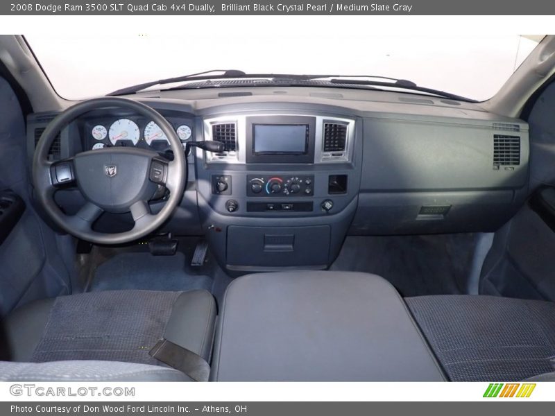 Brilliant Black Crystal Pearl / Medium Slate Gray 2008 Dodge Ram 3500 SLT Quad Cab 4x4 Dually