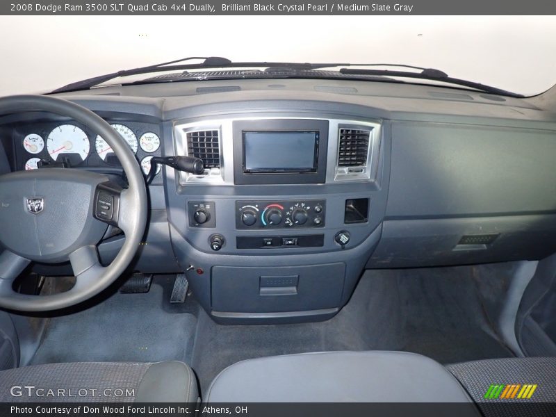 Brilliant Black Crystal Pearl / Medium Slate Gray 2008 Dodge Ram 3500 SLT Quad Cab 4x4 Dually