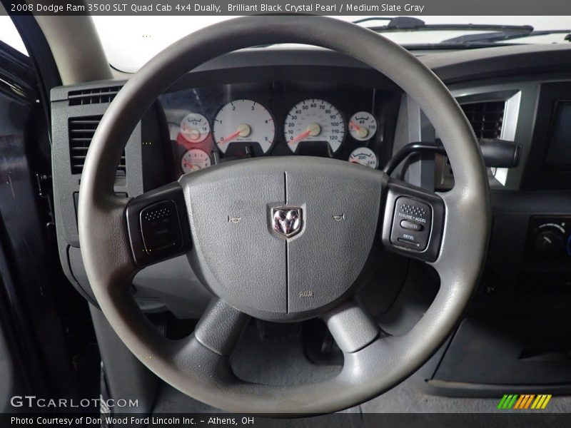 Brilliant Black Crystal Pearl / Medium Slate Gray 2008 Dodge Ram 3500 SLT Quad Cab 4x4 Dually