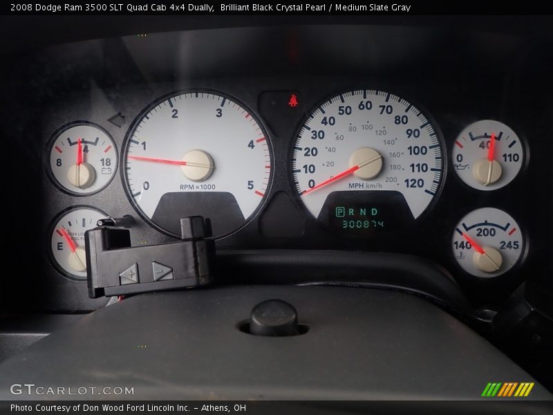 Brilliant Black Crystal Pearl / Medium Slate Gray 2008 Dodge Ram 3500 SLT Quad Cab 4x4 Dually