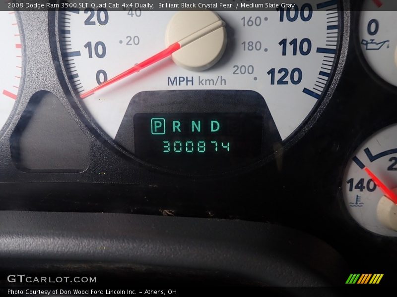 Brilliant Black Crystal Pearl / Medium Slate Gray 2008 Dodge Ram 3500 SLT Quad Cab 4x4 Dually