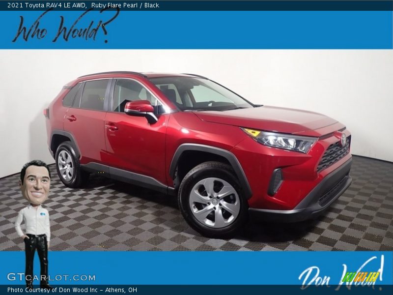 Ruby Flare Pearl / Black 2021 Toyota RAV4 LE AWD