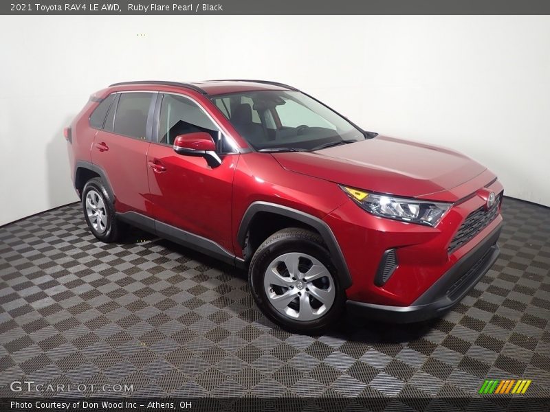 Ruby Flare Pearl / Black 2021 Toyota RAV4 LE AWD