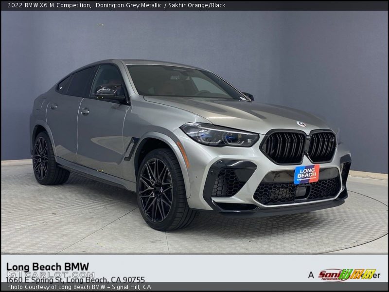 Donington Grey Metallic / Sakhir Orange/Black 2022 BMW X6 M Competition