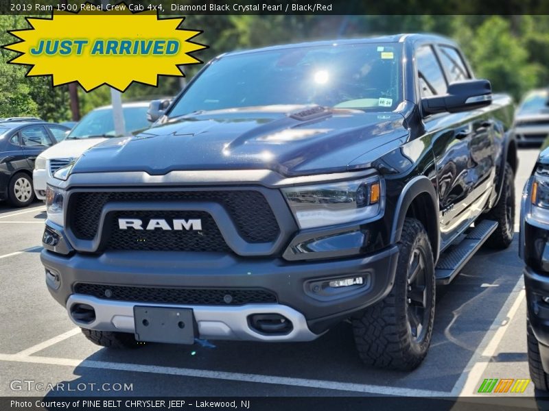 Diamond Black Crystal Pearl / Black/Red 2019 Ram 1500 Rebel Crew Cab 4x4