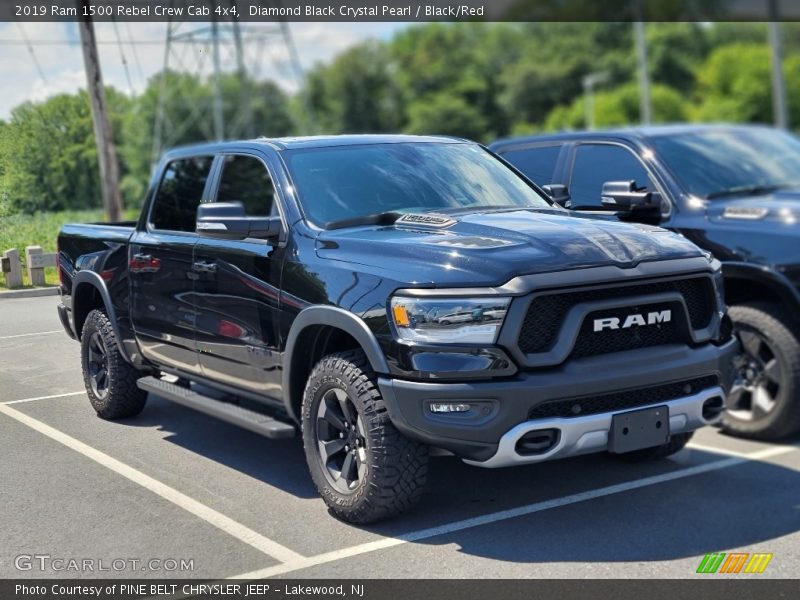 Diamond Black Crystal Pearl / Black/Red 2019 Ram 1500 Rebel Crew Cab 4x4