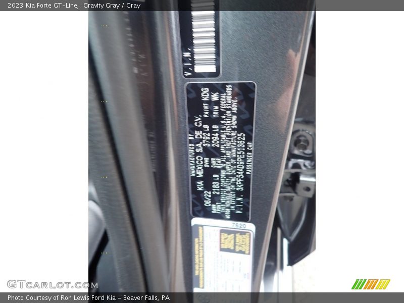 2023 Forte GT-Line Gravity Gray Color Code KDG