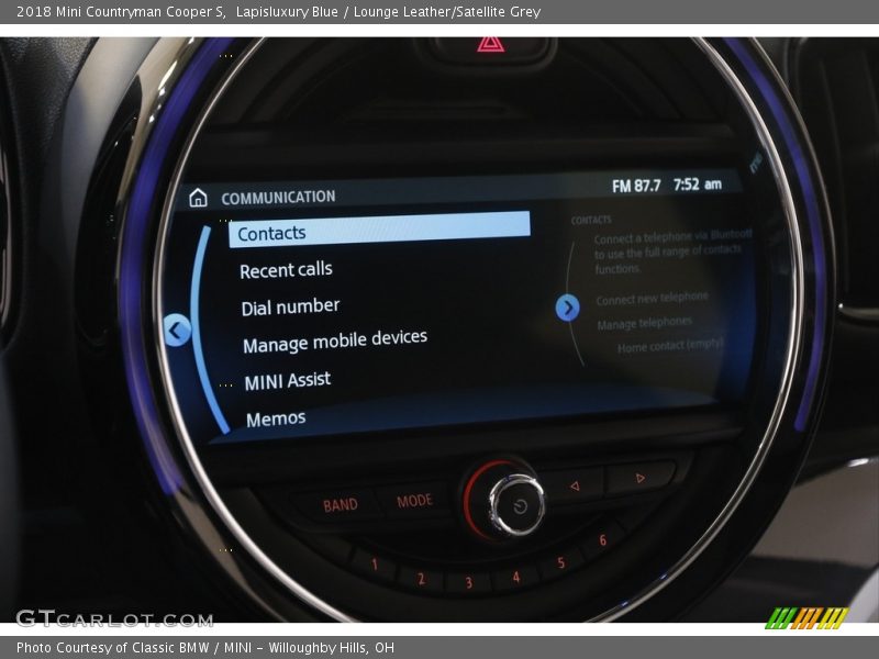 Lapisluxury Blue / Lounge Leather/Satellite Grey 2018 Mini Countryman Cooper S