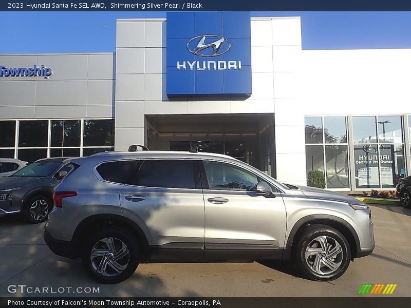 Shimmering Silver Pearl / Black 2023 Hyundai Santa Fe SEL AWD