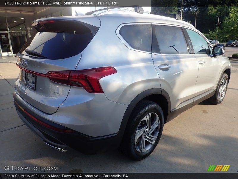 Shimmering Silver Pearl / Black 2023 Hyundai Santa Fe SEL AWD
