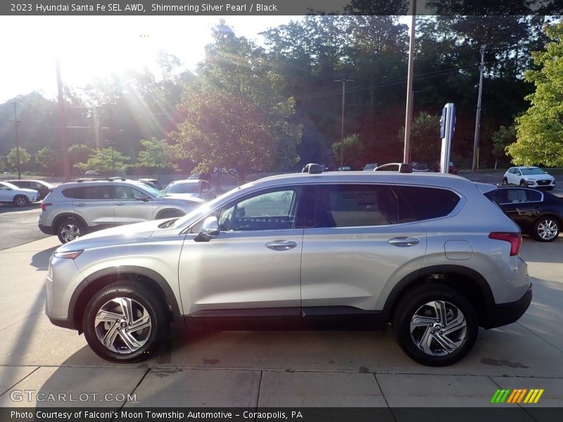Shimmering Silver Pearl / Black 2023 Hyundai Santa Fe SEL AWD
