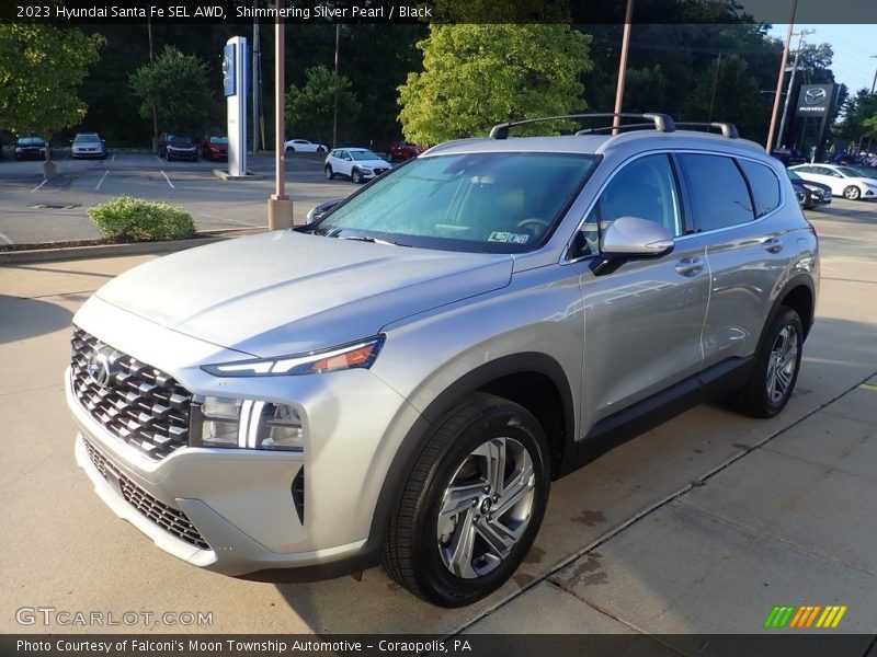 Shimmering Silver Pearl / Black 2023 Hyundai Santa Fe SEL AWD