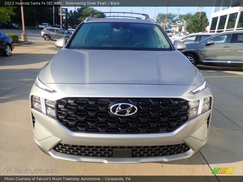 Shimmering Silver Pearl / Black 2023 Hyundai Santa Fe SEL AWD
