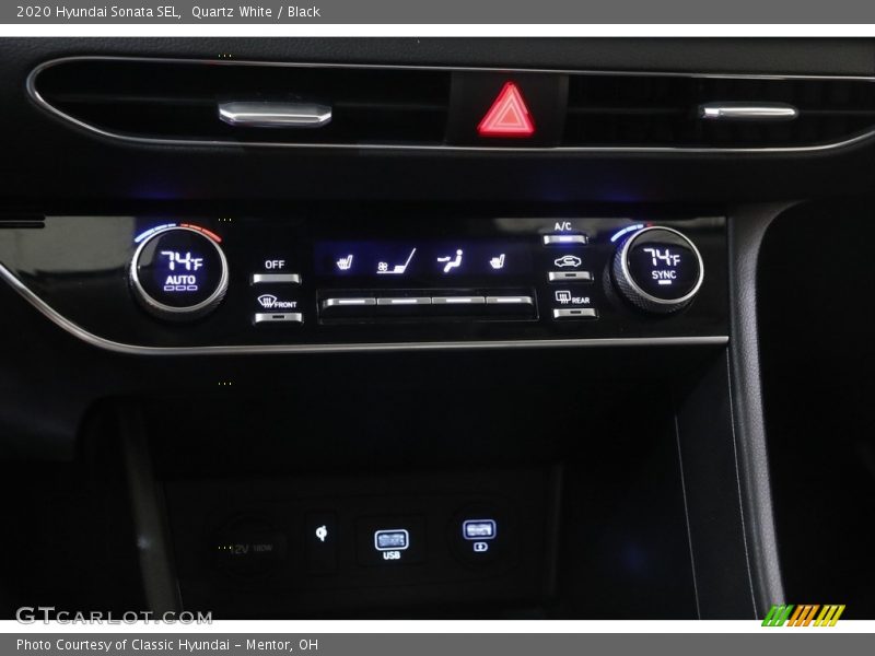 Quartz White / Black 2020 Hyundai Sonata SEL