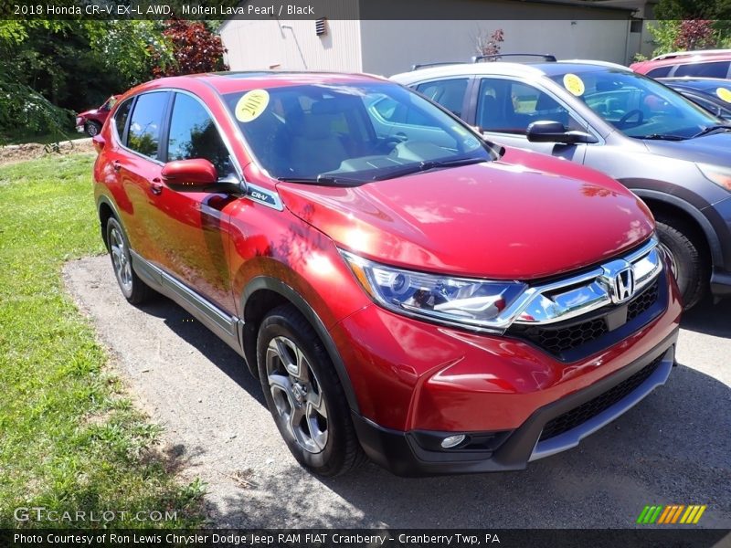 Molten Lava Pearl / Black 2018 Honda CR-V EX-L AWD