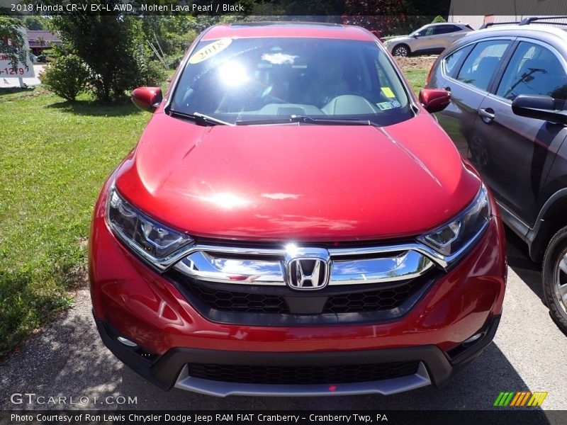 Molten Lava Pearl / Black 2018 Honda CR-V EX-L AWD