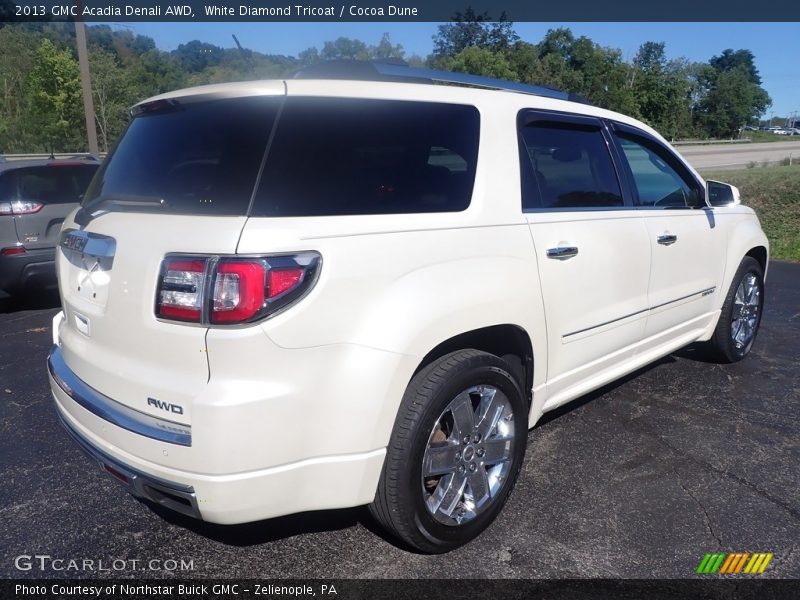 White Diamond Tricoat / Cocoa Dune 2013 GMC Acadia Denali AWD