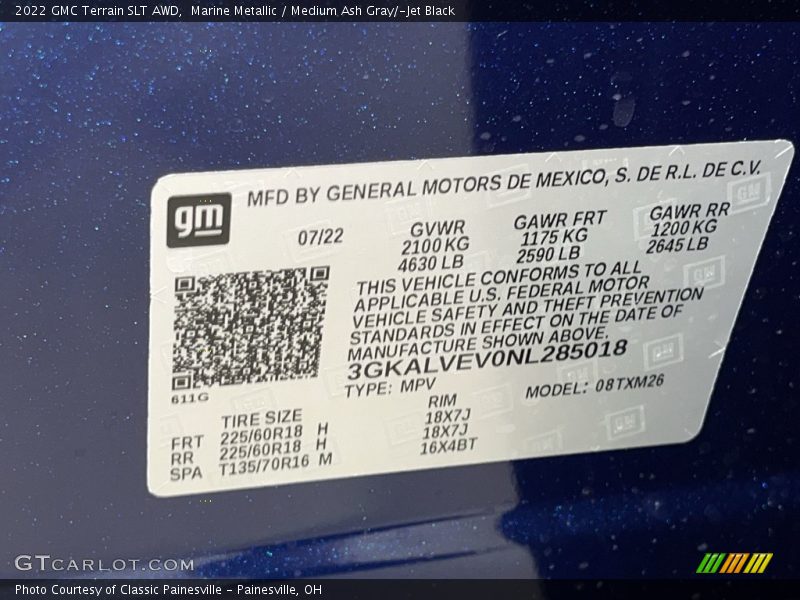 Marine Metallic / Medium Ash Gray/­Jet Black 2022 GMC Terrain SLT AWD