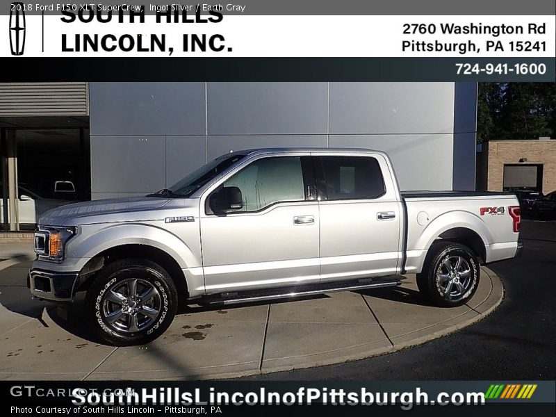 Ingot Silver / Earth Gray 2018 Ford F150 XLT SuperCrew